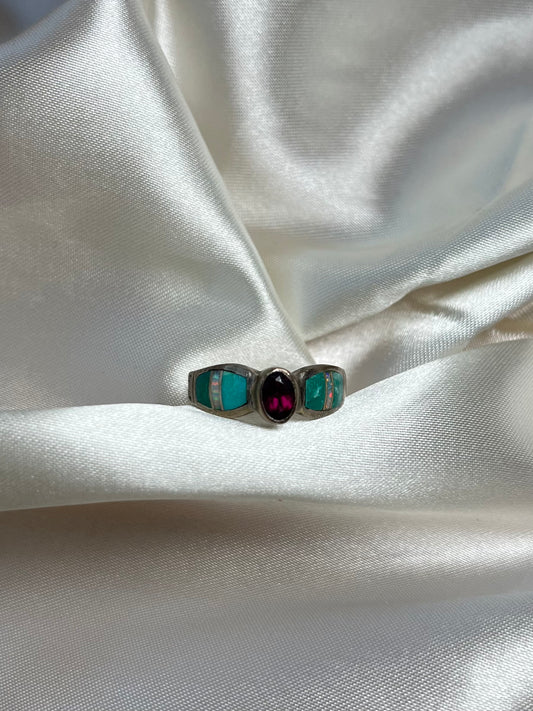 Ruby/Turquoise/Opal Ring